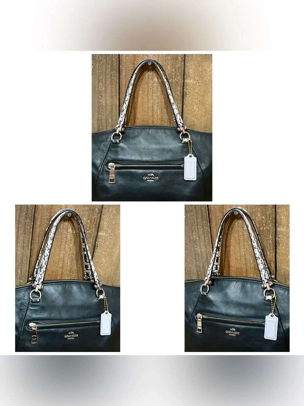 Coach: 5 Piece Set: Prairie Python Satchel with Free Wristlet, Scarfs & Dust Bag